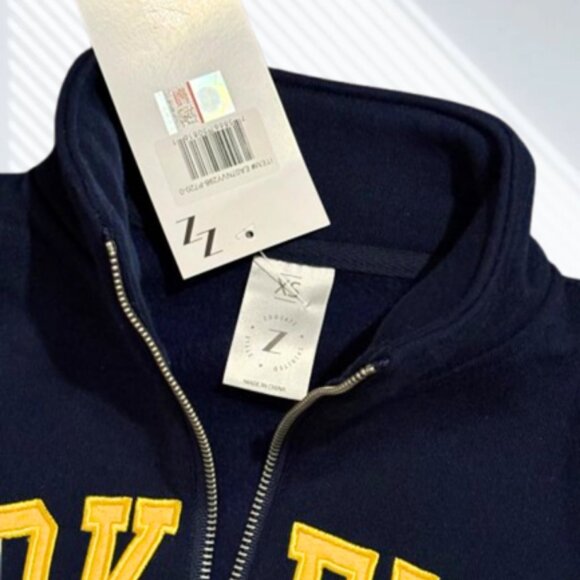 NWT Woman's ZOOZATZ Collegiate U of C BERKELEY Navy Sweat Shirt Top SZ XS - Picture 3 of 6